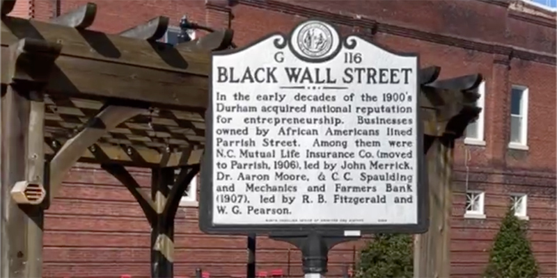 the Black Wall Street historical marker